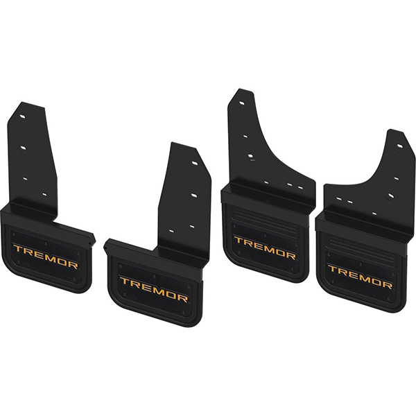 Truck Hardware GATORBACK CN TREMOR LOGO MUD FLAPS - ORANGE/BLACK/AL (Front & Rear) - Ford 21-25 F-150